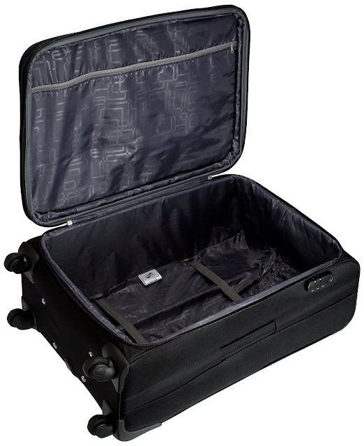 American Tourister Crete Polyester 77cms Black Softsided Suitcase (49W 