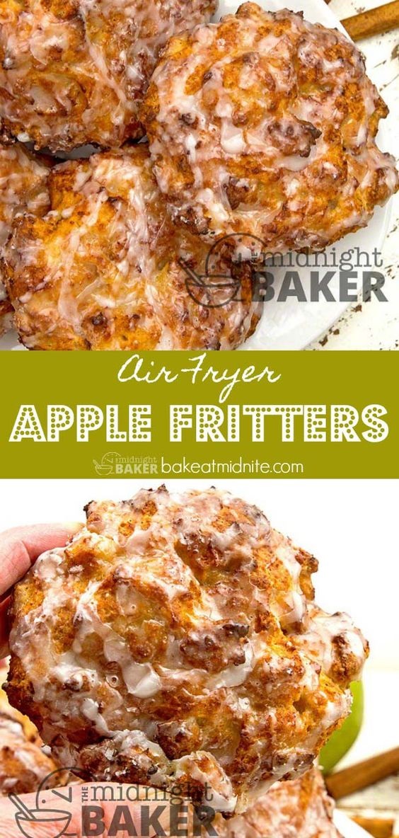  Mix all fritter ingredients together in a medium bowl Air Fryer Apple Fritters Air Fryer Apple Fritters