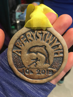 up close of the race medal