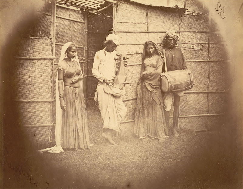 Two Male Musicians and Two Female Dancers - Eastern Bengal 1860's