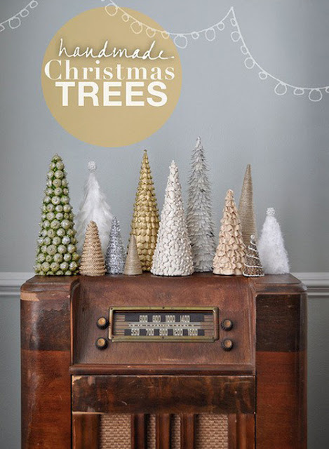  Tabletop unique Christmas trees with cartoon decorations 