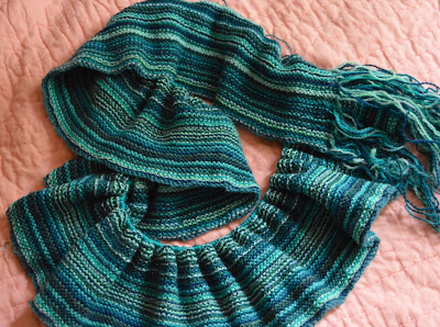 Garter stitch shawl knit with Palette from Knit Picks
