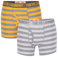 Tokyo Laundry Men's Lzumi 2-Pack Boxers - Gold/Grey: 