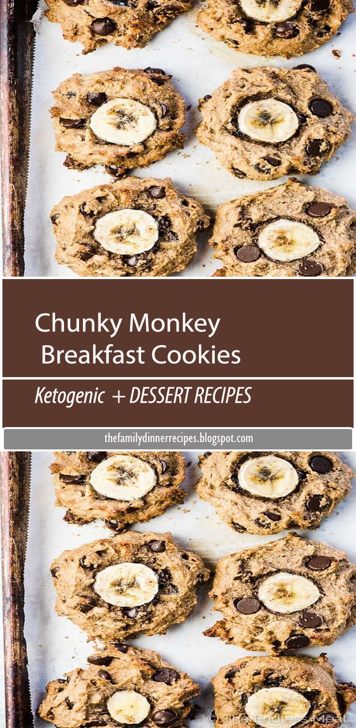 Chunky Money Paleo Banana Cookies are chewy and flavorful healthy cookies that are completely grain-free. They taste like dessert but are full of good for you ingredients making them perfect for busy weekday mornings