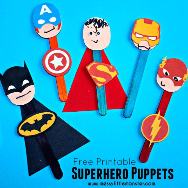 Puppet making superhero craft