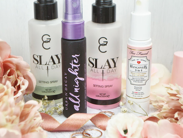 Lovelaughslipstick Blog Favourite Setting Sprays Review - Gerard Cosmetics Slay All Day, Urban Decay All Nighter & TooFaced Hangover 3 in 1 Setting Spray