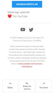 Ucapan Selamat dapat 100 subsriber pertama Youtube