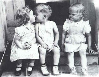 Cute Babys Doing French Kiss Image