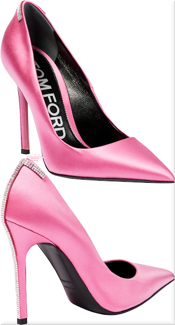 ♦Tom Ford pink T Pump embellished satin pumps #tomford #shoes #pink #brilliantluxury