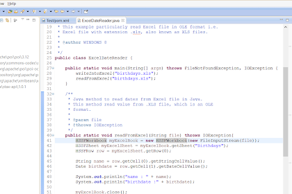 How To Read Write Excel File Inward Coffee - Poi Example