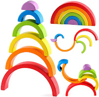 Open-Ended Play Wooden Rainbow Stacker