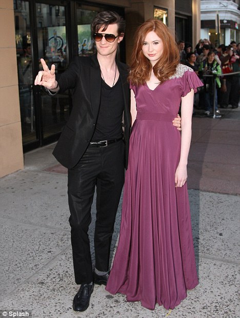 Karen Gillan Favourite Outfits 3 Here with Matt Smith in a long purple