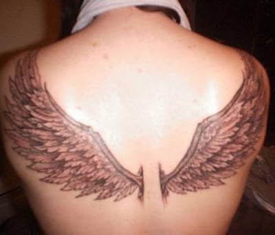 Tribal Angel Wing Tattoo