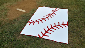 Baseball throw quilt that was a gift for my son's t-ball coach