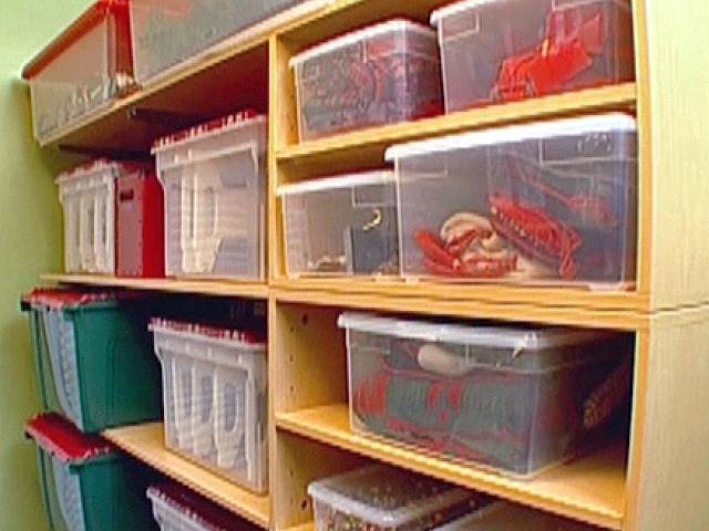 Bins for holiday storage Even if you don't have an inch of storage space to spare in your basement or attic, there should be at least a couple of accessible bins sitting around—assuming you summoned the energy to decorate your home for the holidays this year. When the decorations are out and on show, no one thinks to delve into the holiday storage bins for anything, so load 'em with gifts.