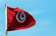 This image represents the flag of Tunisia. It includes a large area colored . (tunisia flag)