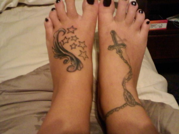 Star Tattoos On Foot