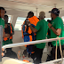 BREAKING: Super Eagles arrive Benin Republic by boat, in high spirit