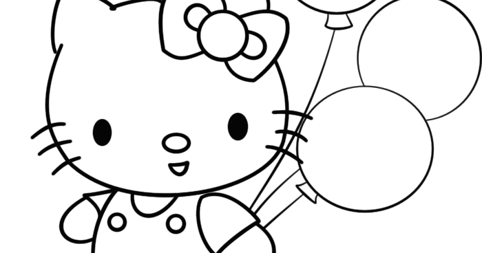 Mari Mewarna Gambar Hello Kitty & Belon - Mewarna
