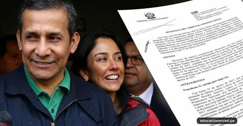 Tribunal Constitucional ordena la liberación del expresidente Ollanta Humala y Nadine Heredia