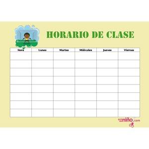 Horario escolar de niño jugando futbol