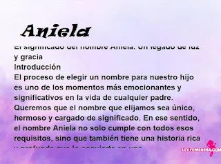 significado del nombre Aniela