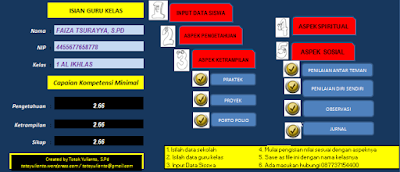 Aplikasi Penilaian Kurikulum 2013 SD Revisi 2017