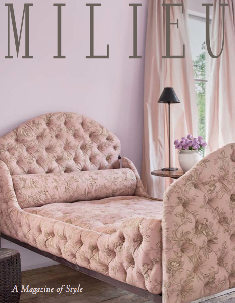 image result for Milieu magazine cover pink toile tufted bed