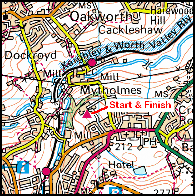 Map of the Mytholmes area