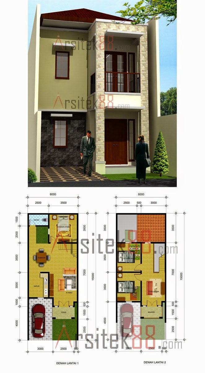 Desain Rumah  Minimalis 2  Lantai  3 Dimensi Gambar Foto 