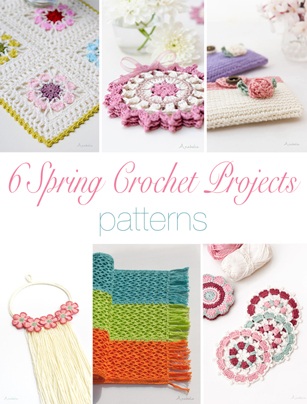 6 Spring crochet projects patterns, Anabelia Craft Design