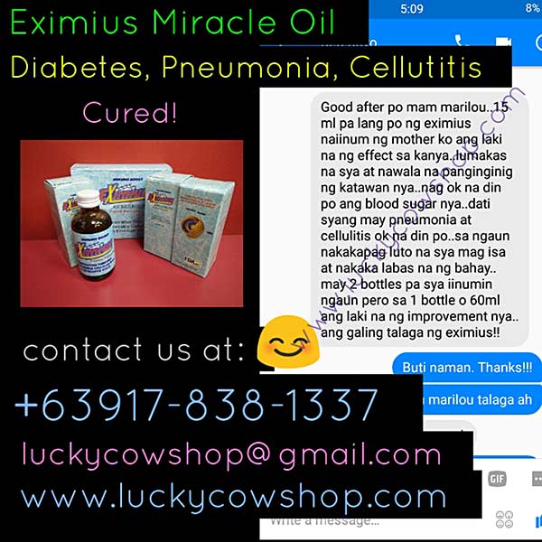 eximius miracle oil diabetes cellulitis pnuemonia