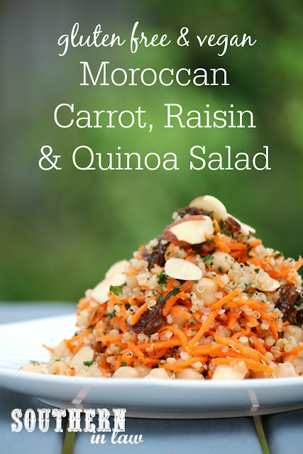 Moroccan Carrot Raisin and Quinoa Salad - gluten free, grain free, high protein, vegan, vegetarian, dairy free, egg free, meat free, sugar free, clean eating recipes