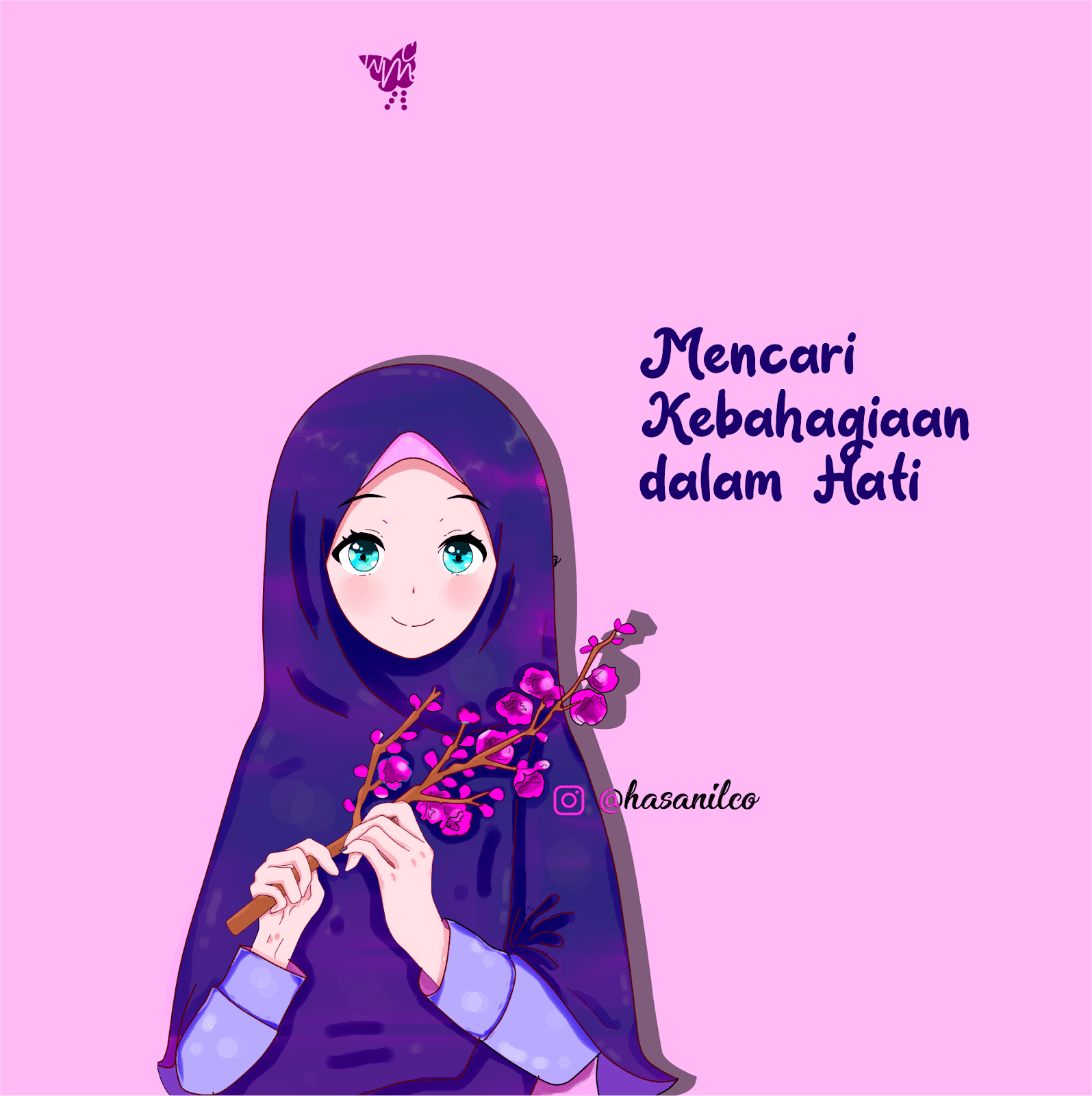 009 Wallpaper Dark Gambar Kartun Muslim Muslimah Cantik Terbaru