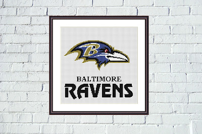 Baltimore Ravens cross stitch - Tango Stitch