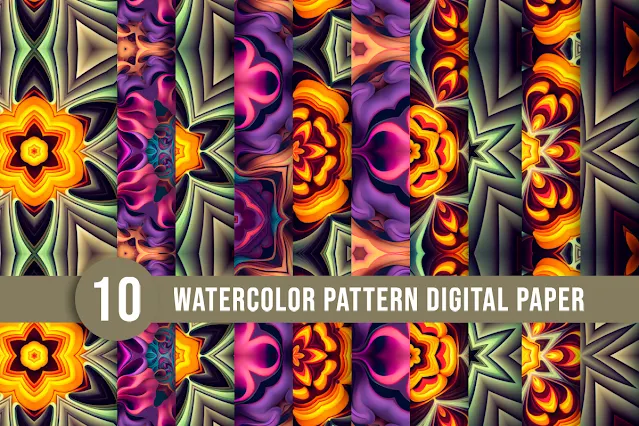 3D style seamless floral pattern design free download