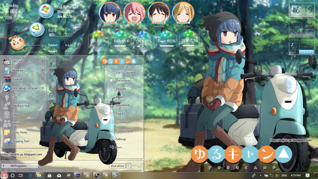 Windows 10 Ver. 1703 Theme Yuru Camp by Enji Riz