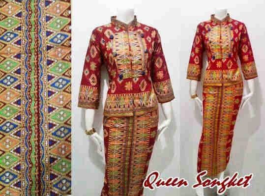  model  baju  batik songket  model  baju  batik seri queen motif 