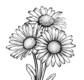aster flower drawing
