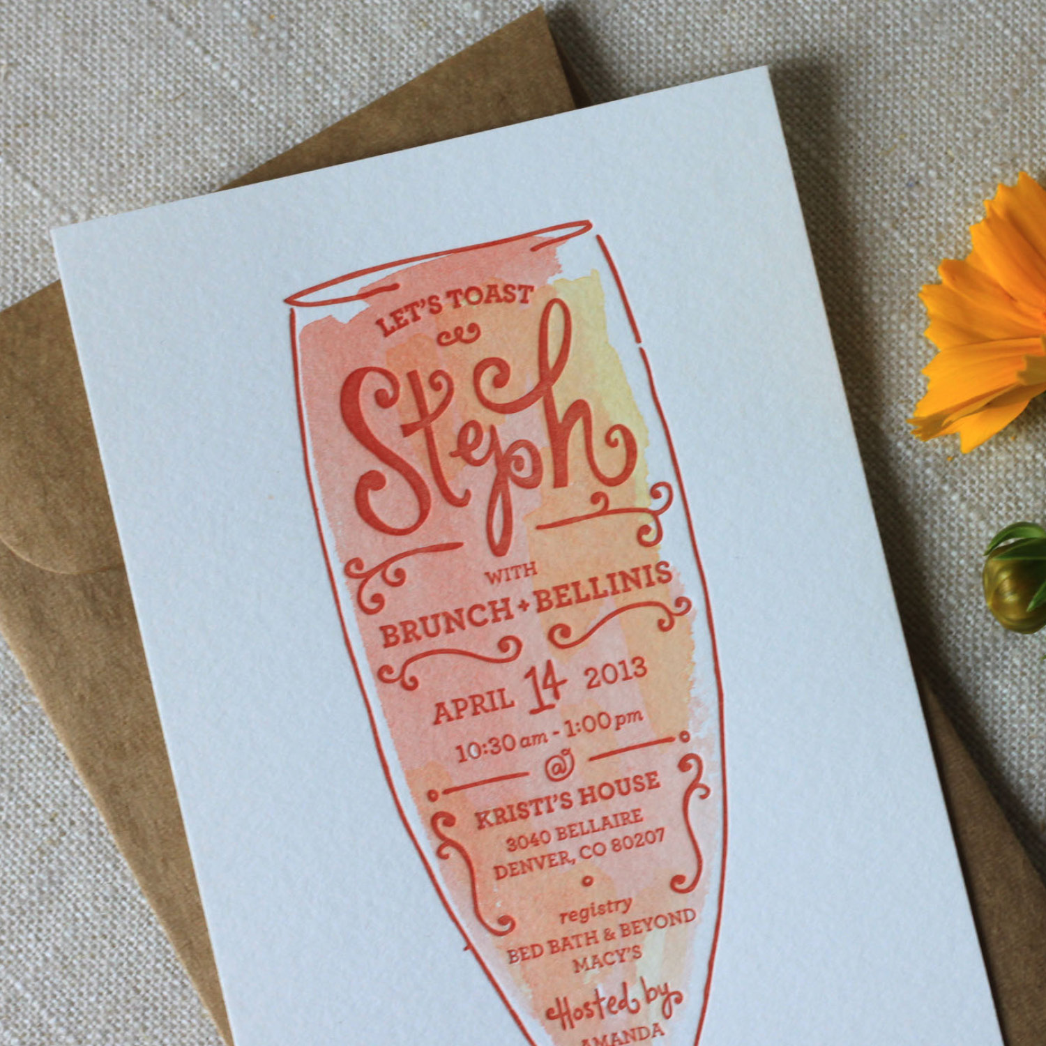 for paper shower invitations Paper  House:  :: Bellinis Letterpress Brunch Press Design Plates