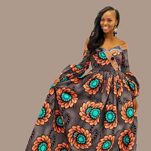 Simple Ankara Long Gown Styles