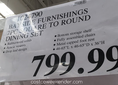 Deal for the Bayside Furnishings 7-piece Counter-Height Round Drop-Leaf Dining Set at Costco