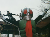 Kamen Rider battles Shocker