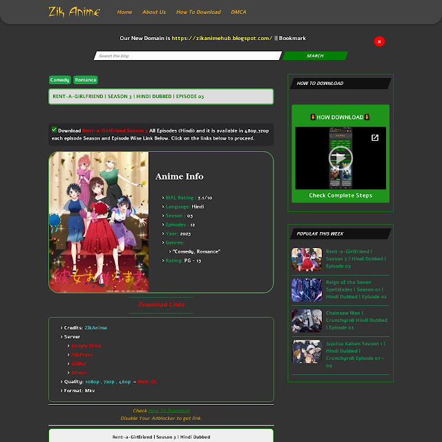 Zikanime Blogger Template is a fully responsive premium anime blogger template that is designed for anime movie and video download websites.