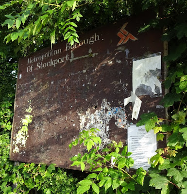 Old Metropolitan Borough of Stockport sign on Adswood Road in Cheadle Hulme. July 2016