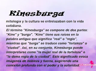 ▷ Significado del nombre Kinesburga (✔)