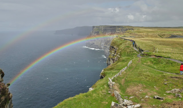 Double rainbow on the Cliffs of Moher Walk from Hag's Head to Doolin, Ireland