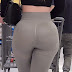 Hot blond wide hips (PAWG) in tight gray lycra