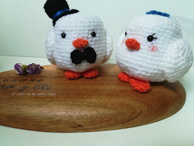 pareja pájaros crochet