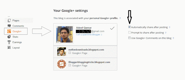 Autoshare on Google + from blogger